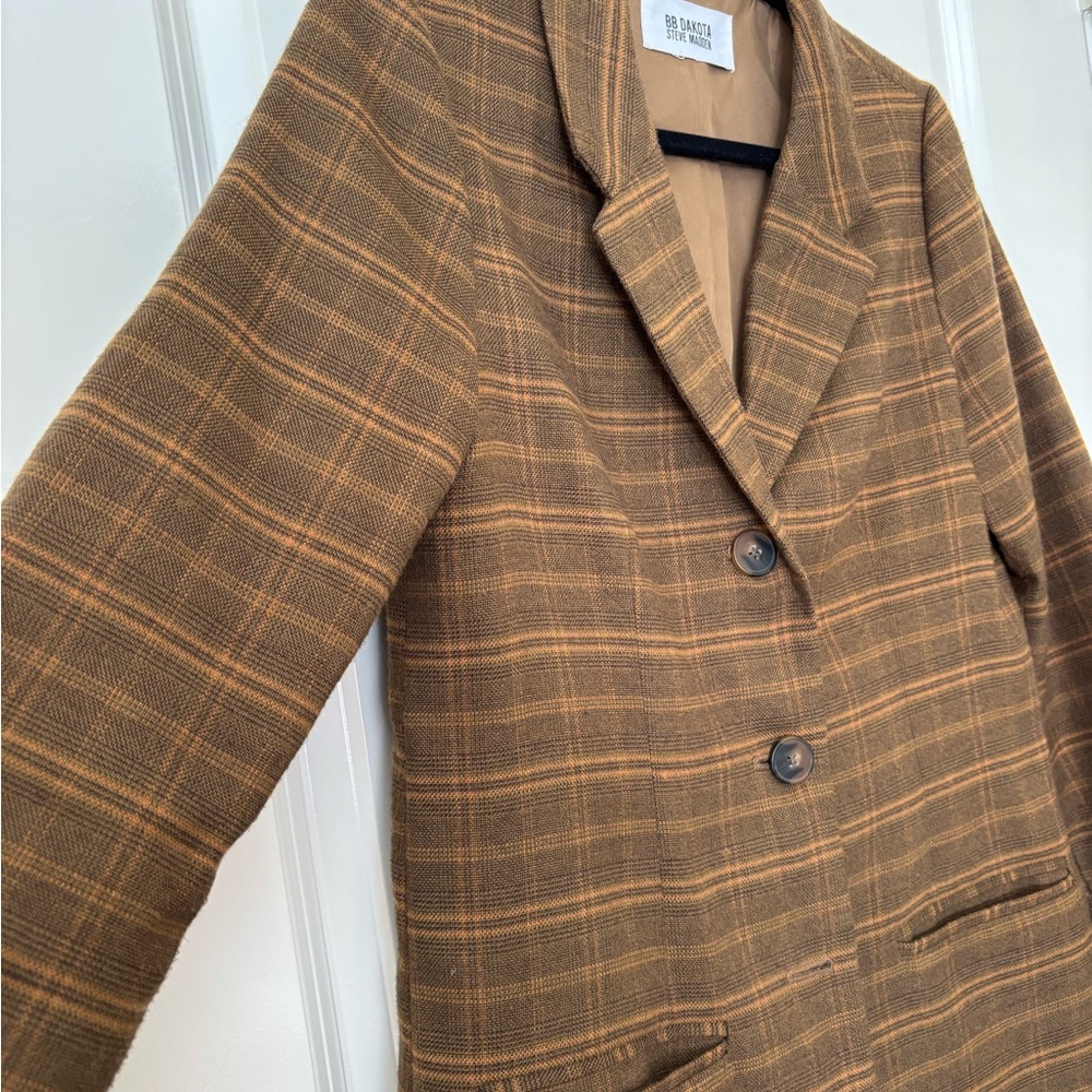 BB Dakota by Steve Madden Brown Plaid Blazer - Picture 1 of 3